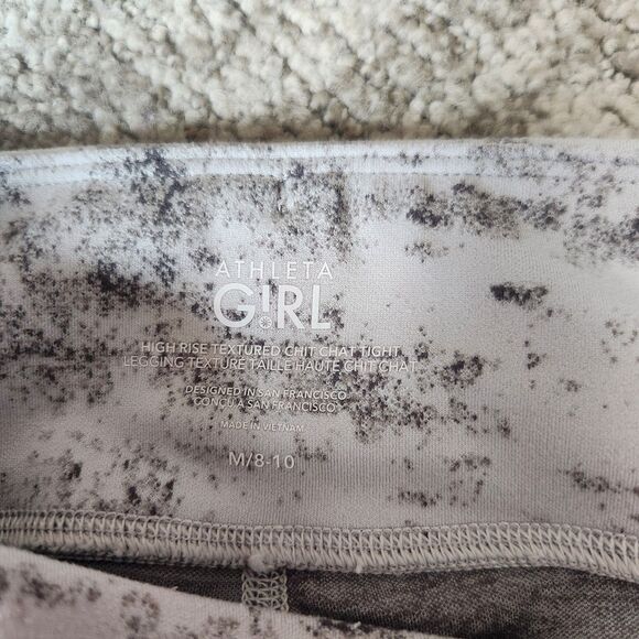 Athleta girls High Rise Textured Chit Chat Tight Leggings gray size M/8-10 - Picture 2 of 12